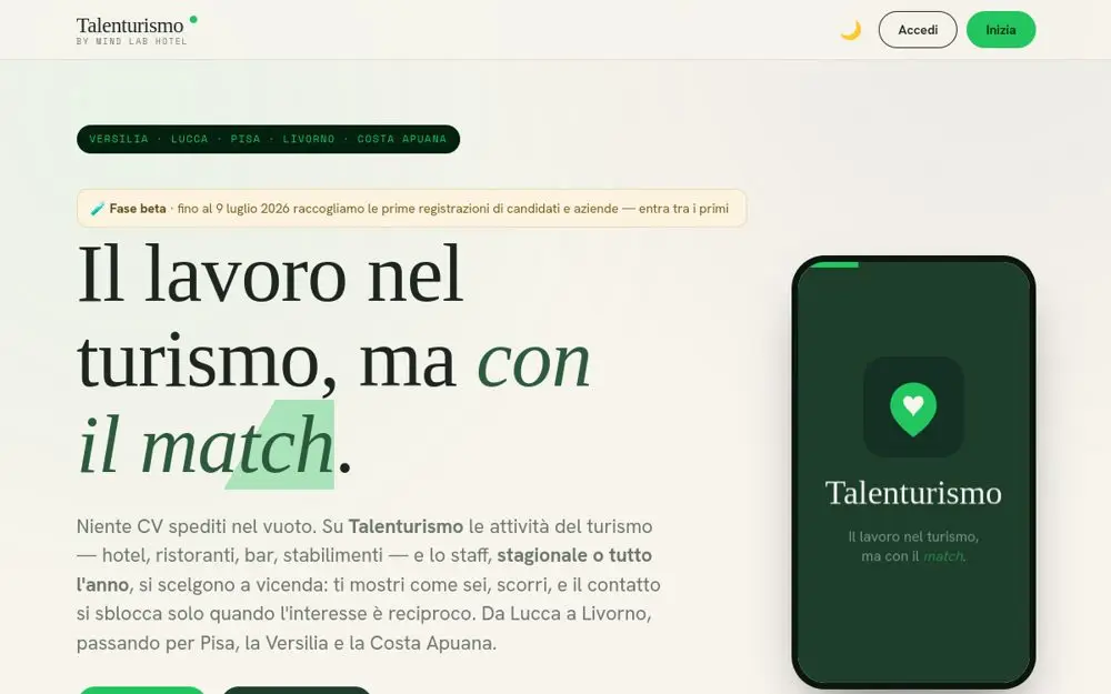 Anteprima del sito Talenturismo